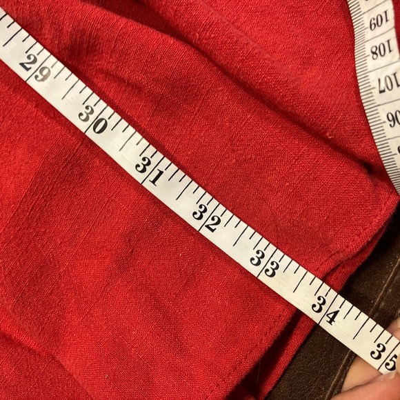 Umgee USA Red Linen Blend Tiered Mini Dress Short Sleeve Casual Womens Small New - Picture 12 of 13